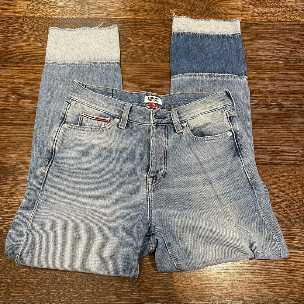 Tommy patchwork jeans.
